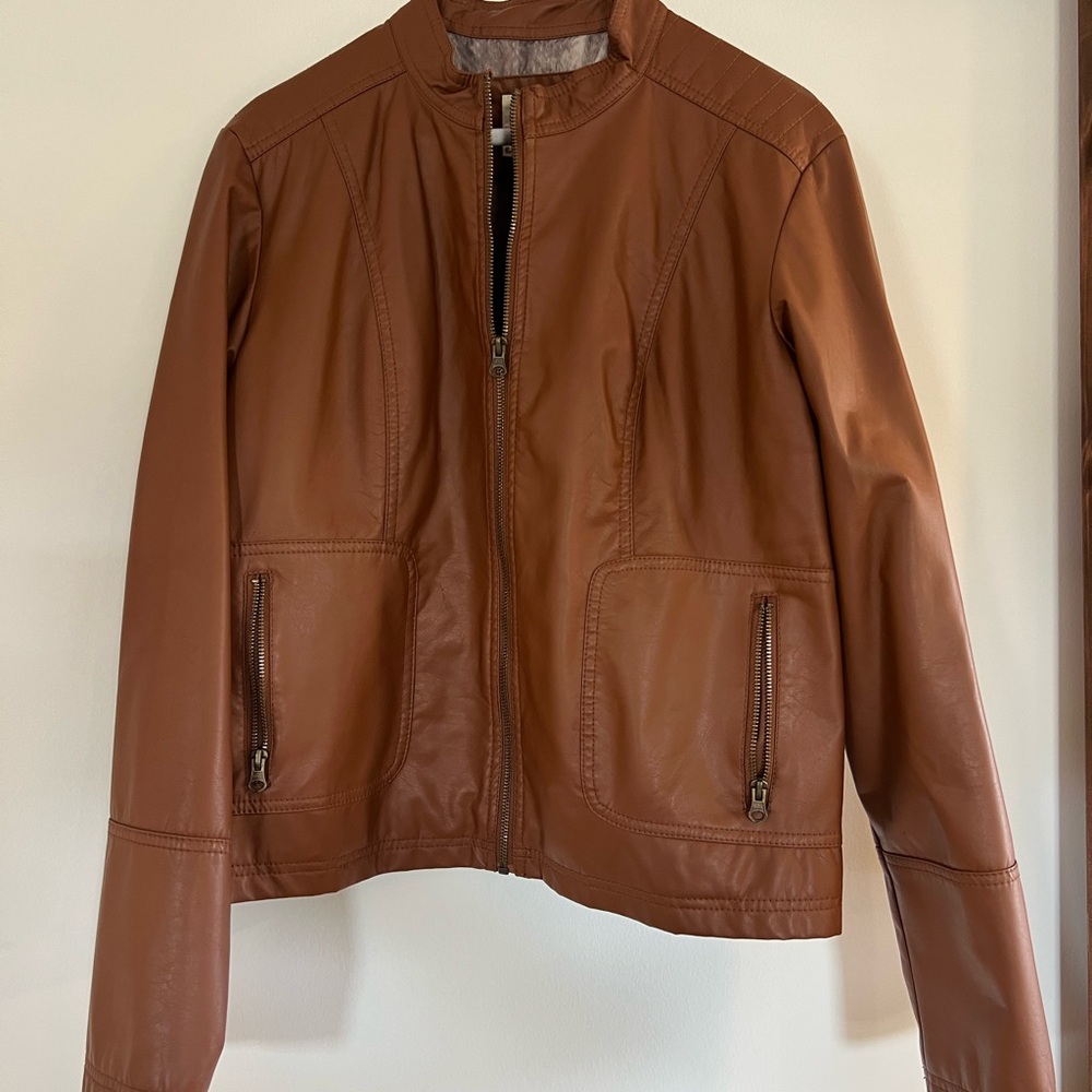 Faded Glory Brown Faux Leather Jacket